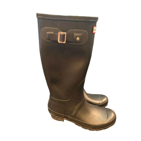 Hunter Women's Original Tall Black Rain Boots Size 9 Knee High - Picture 6 of 12